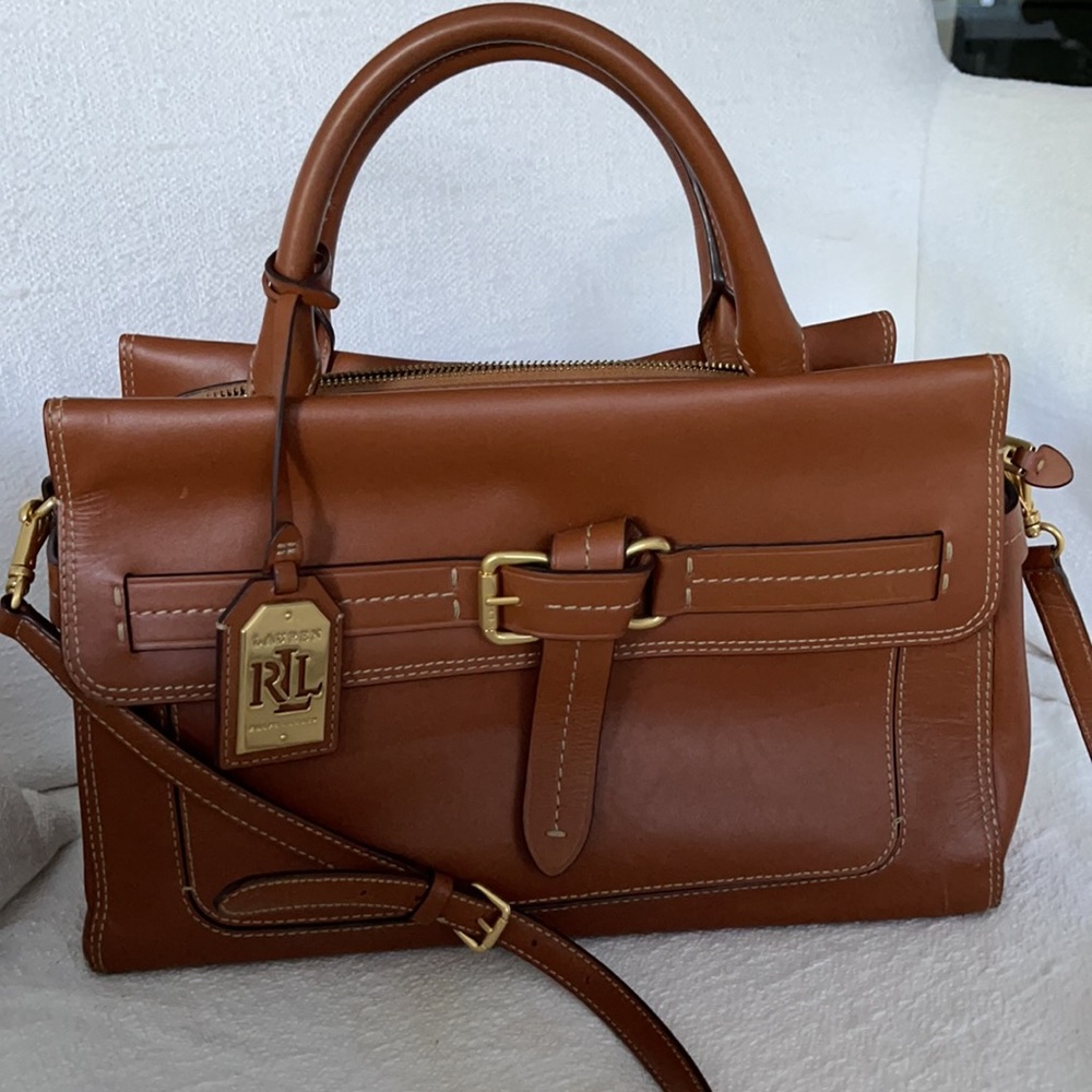 Lauren Ralph Lauren Leather Handbag (Saddle)